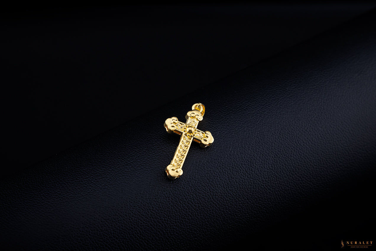 Filigree Cross Pendant in 24k gold