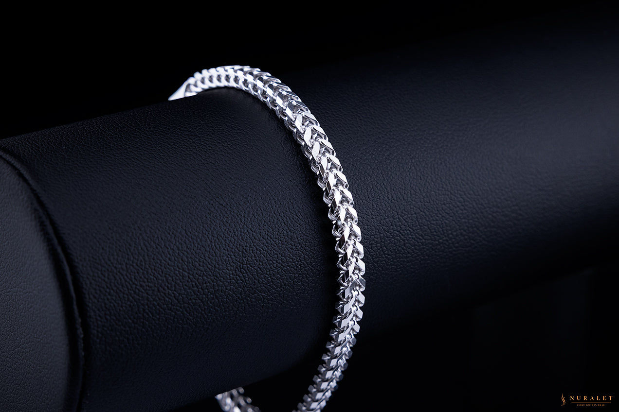 Slim Franco bracelet in solid platinum