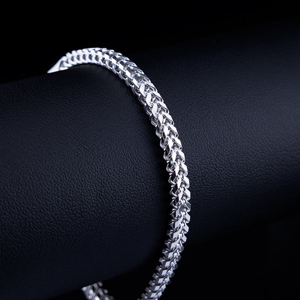 Slim Franco bracelet in solid platinum