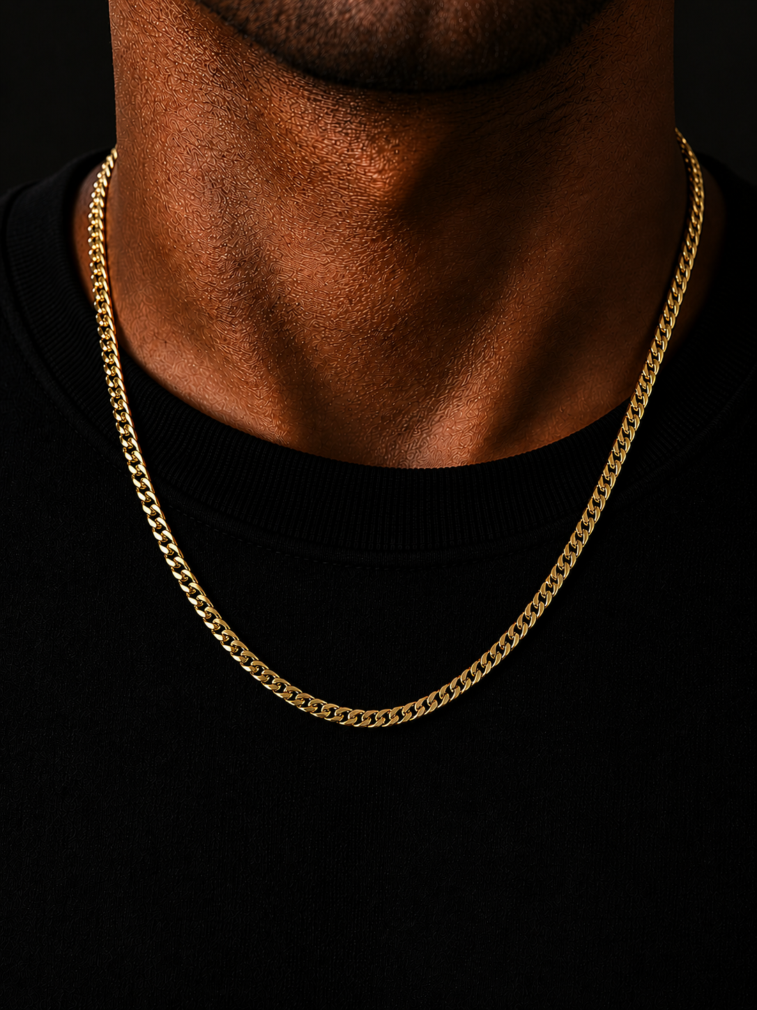4mm classic Cuban link chain in 14k gold