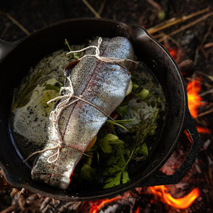 Campfire Rainbow Trout with Lemon Herb Butter