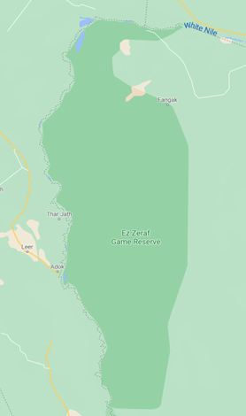 Map of the Ez Zeraf Game Reserve