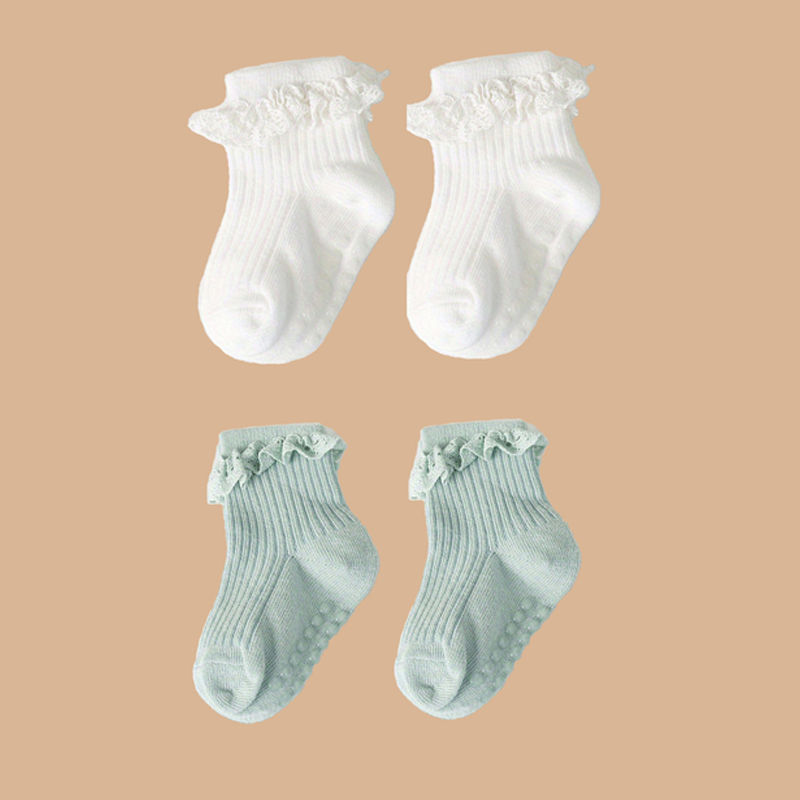 Miniatura: Kit com 2 Pares de Meias Antiderrapantes para Bebê (0–6 meses)