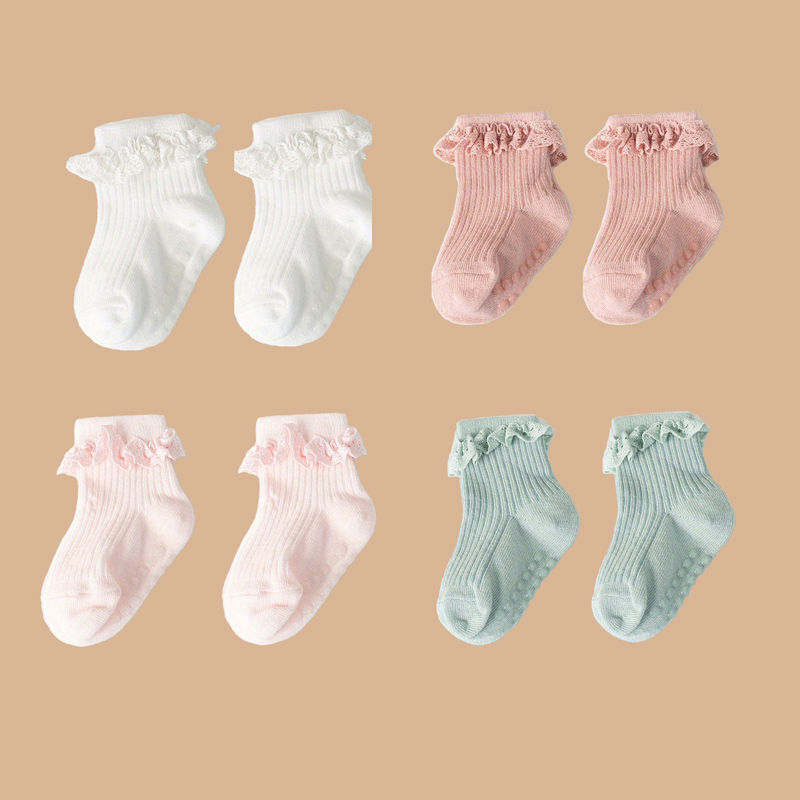 Miniatura: Kit com 2 Pares de Meias Antiderrapantes para Bebê (0–6 meses)