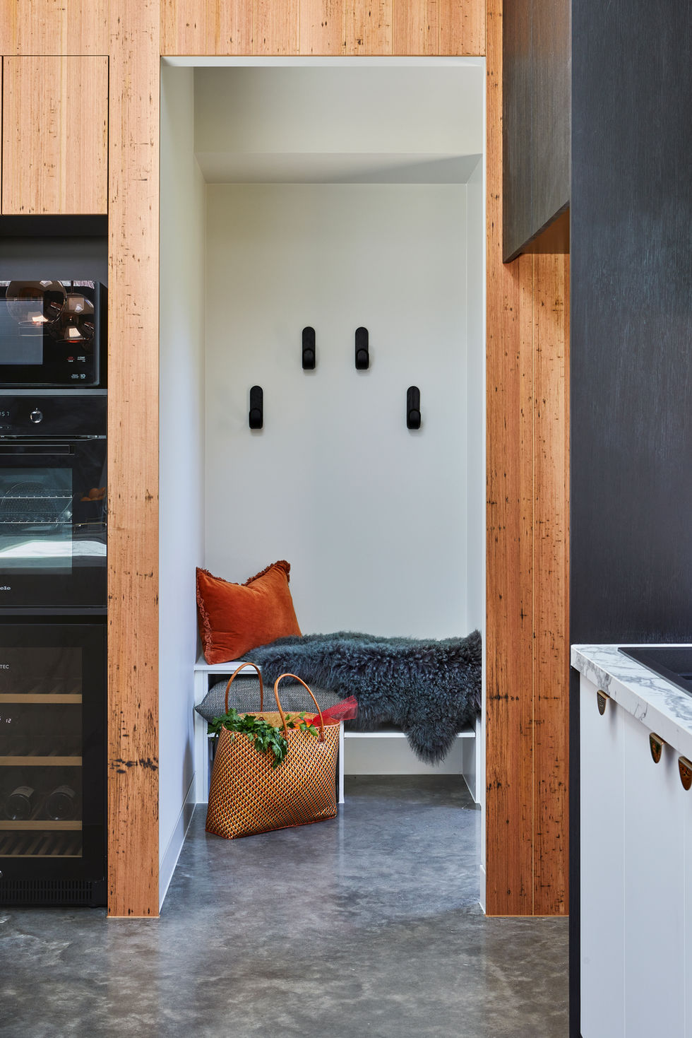 Architectural mud room interior design by Melbourne architects for Glen Iris extension