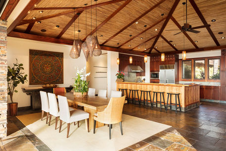 Japanese inspired living space at Hualalai vacation rental home with ocean view