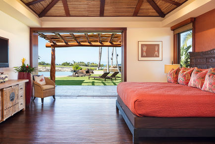 Japanese inspired bedroom at Hualalai vacation rental home with ocean view