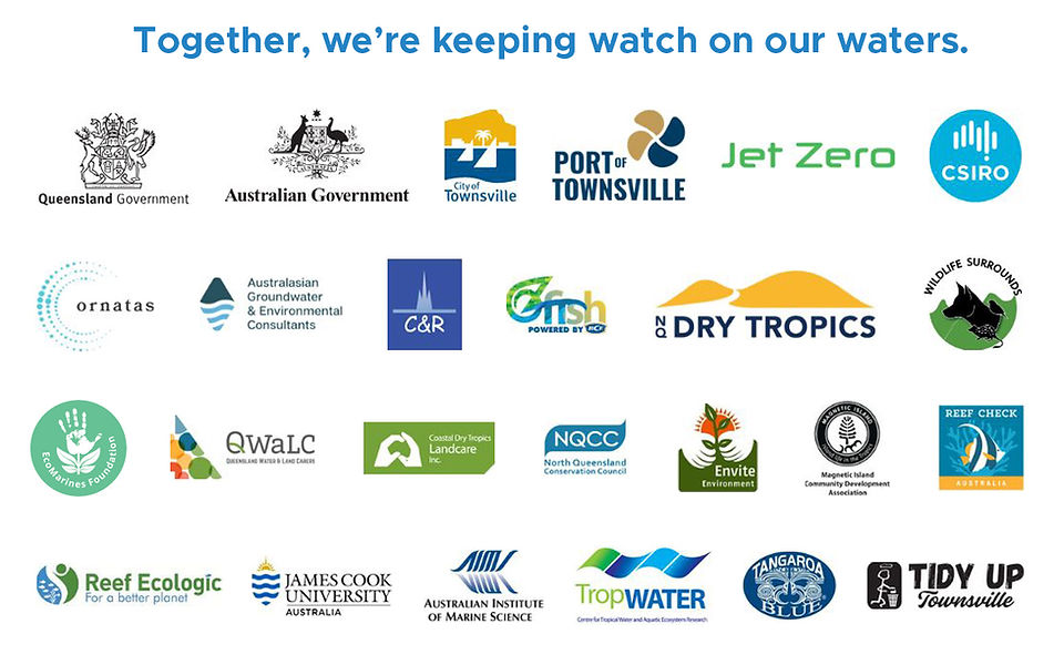 Logos showcasing the member partners of the Healthy Waters Partnership