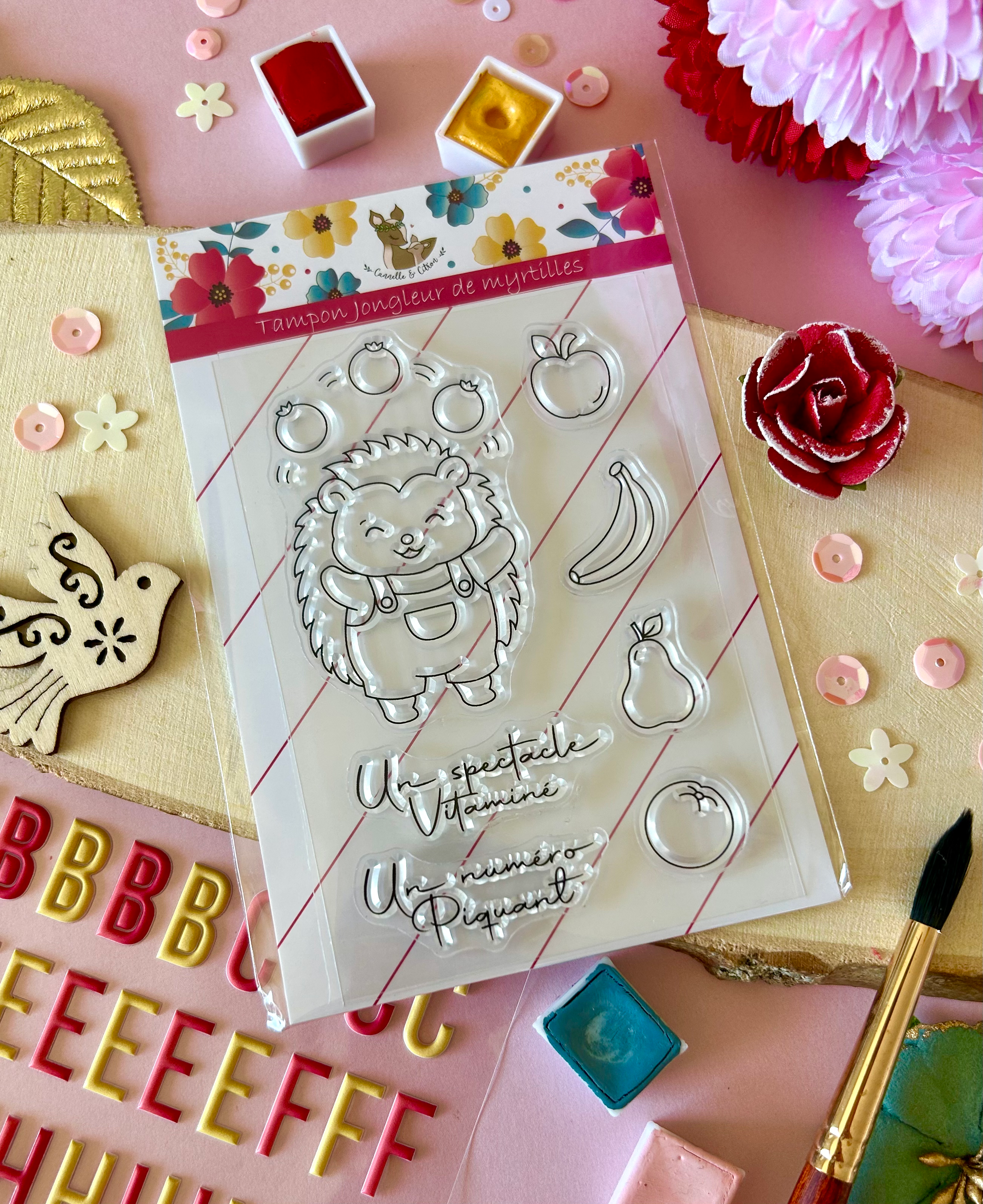 Planche de tampons clears Jongleur de myrtilles