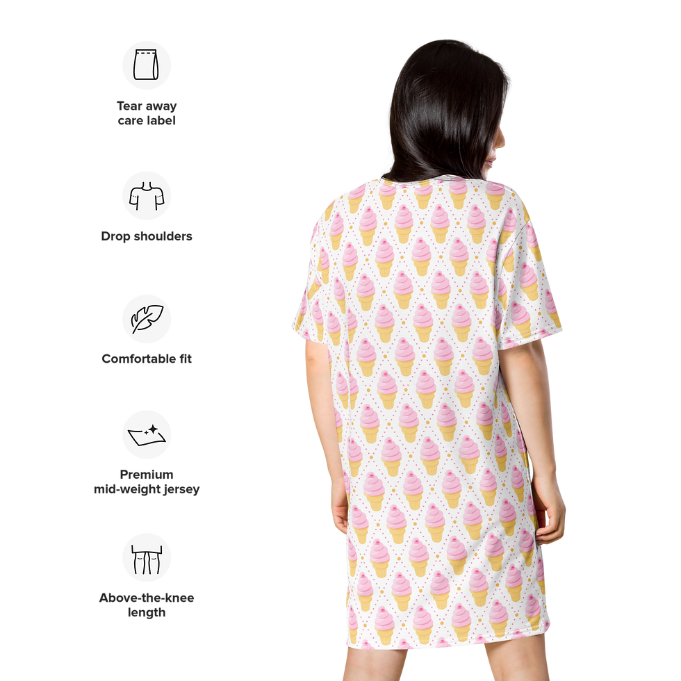 Thumbnail: Pink Bubblegum Ice-cream - T-shirt dress
