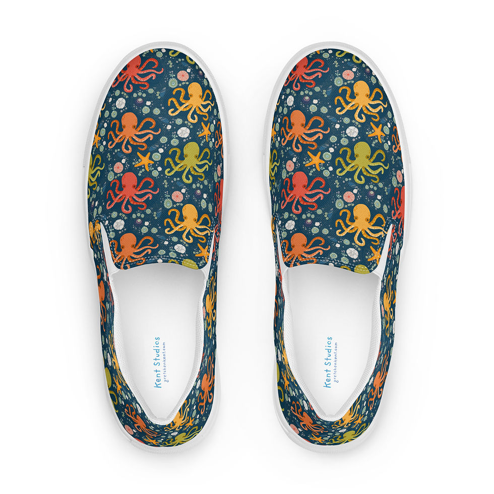 Thumbnail: Octopus Garden - Women’s slip-on canvas shoes