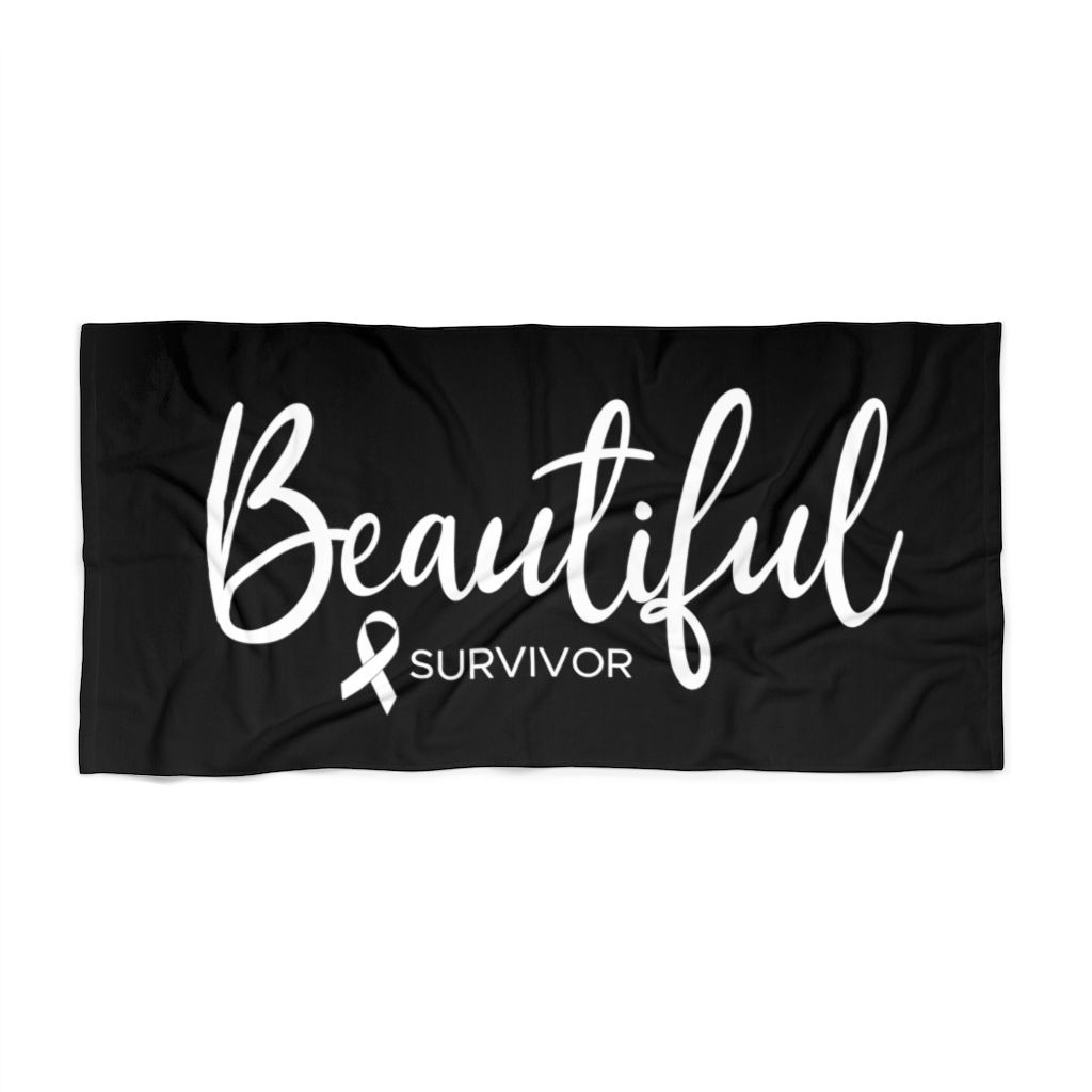 Beautiful Survivor ™ Black Beach Towel