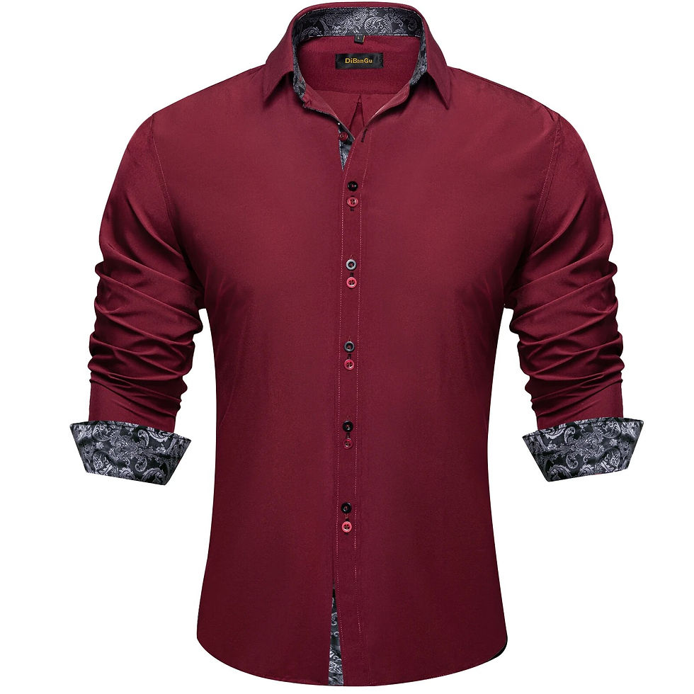 Miniatura: Designer Men's Shirts with Contrasting Colors Collar and cuff 2023 New Casual S
