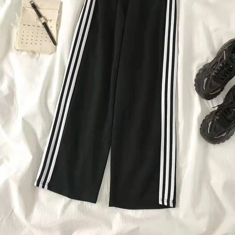 Thumbnail: MEXZT S-4Xl Striped Sweatpants Women Streetwear Oversized Wide Leg Pants Haraju