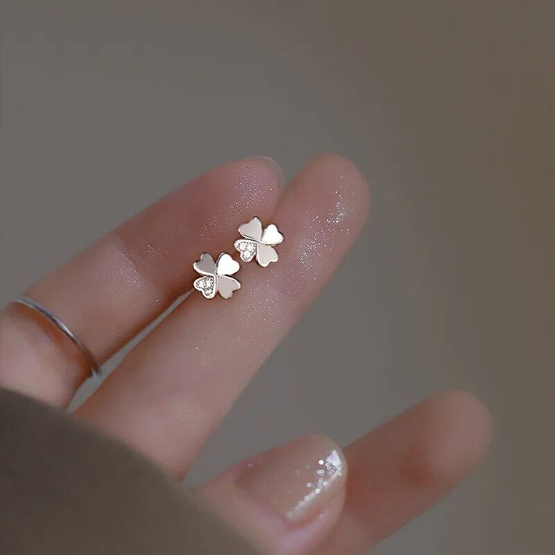 Thumbnail: 925 Silver Needle Zircon Earrings Hypoallergenic Fashion Ear Studs Female Penda