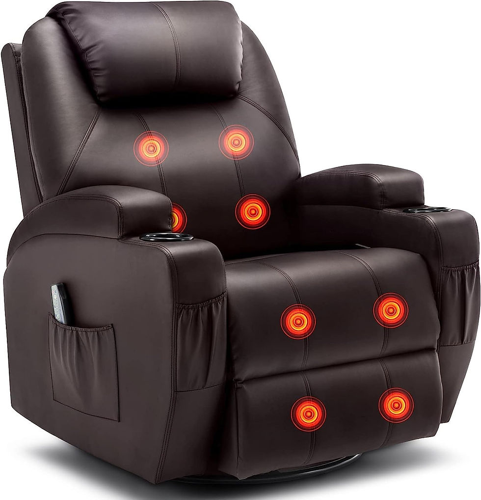 Thumbnail: Rocking Chair with Massage and Heat, 360° Swivel Recliner Chairs for Adults, Ro