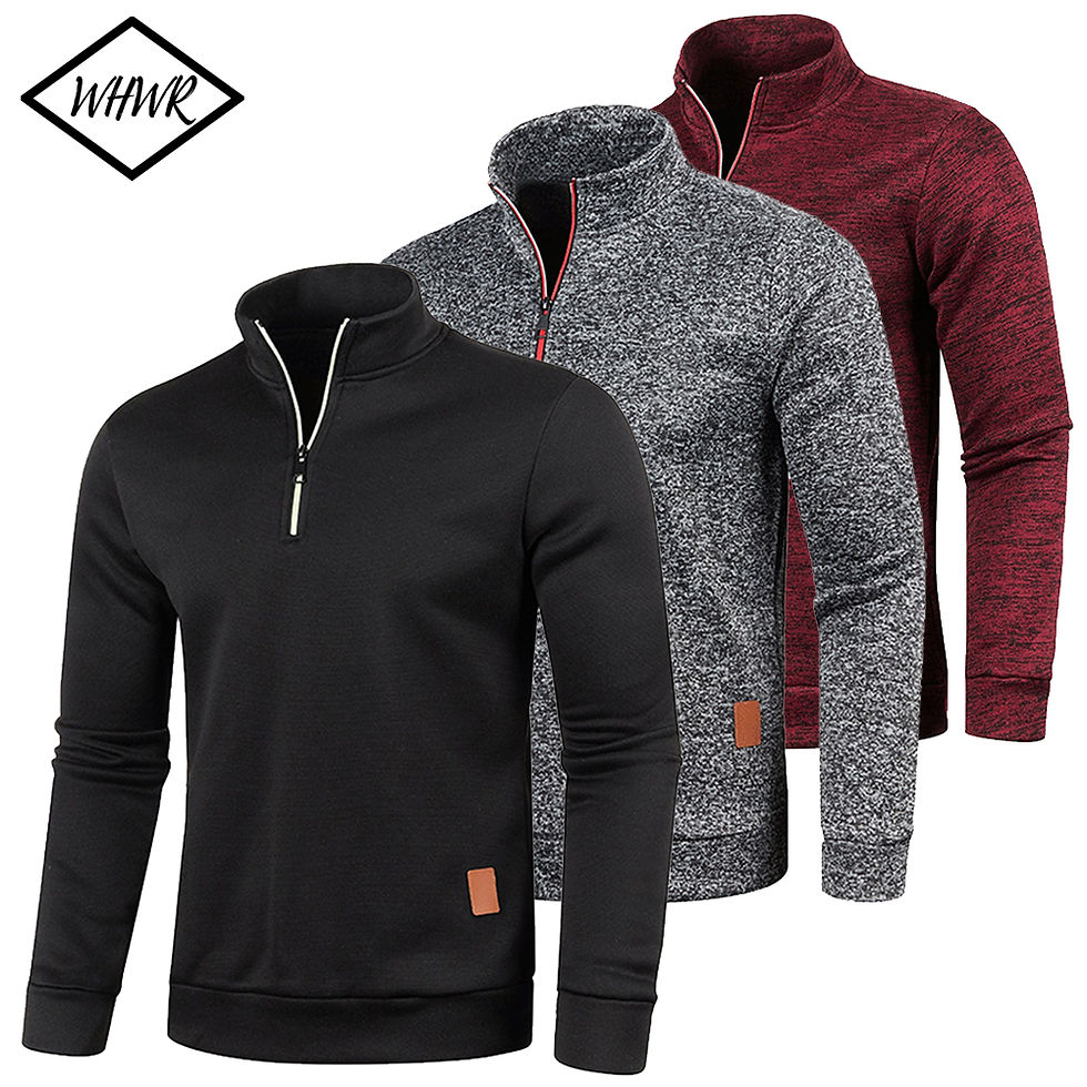 Thumbnail: Men Sweatshirts Spring Thicker Pullover Half Zipper Pullover for Male Hoody Out