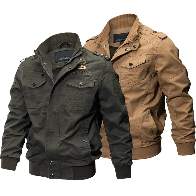 Thumbnail: Motorcycle Military Bomber Jacket Men Spring Autumn motor Casual Multi-pocket P