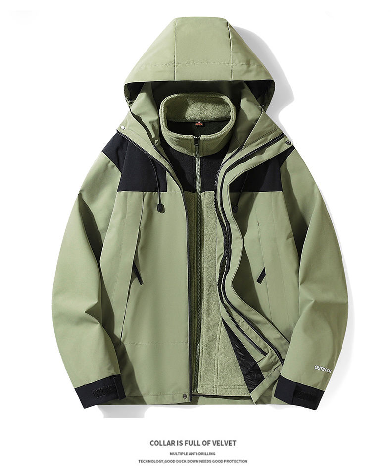 Thumbnail: Outdoor 3-in-1 Hardshell Jacket for Men and Women,Antifouling warm Jacket, Wate
