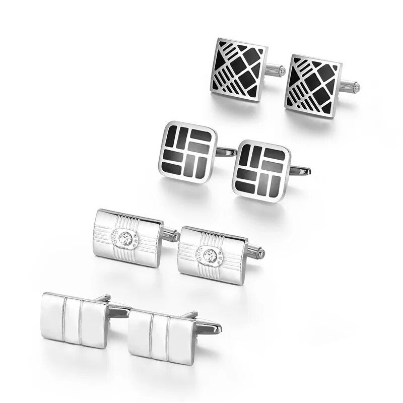 Thumbnail: 4 Pairs CuffLinks For Mens Wedding Souvenirs Guests Gift Man Shirt Cufflink Wit