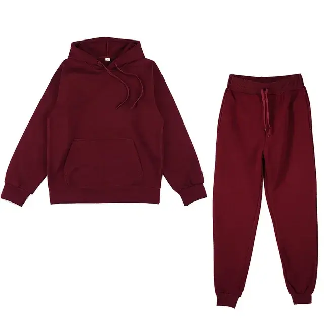 Thumbnail: Women Tracksuit Solid Color Hooded Sport Suits Men Spring Warm Hoodies Casual L