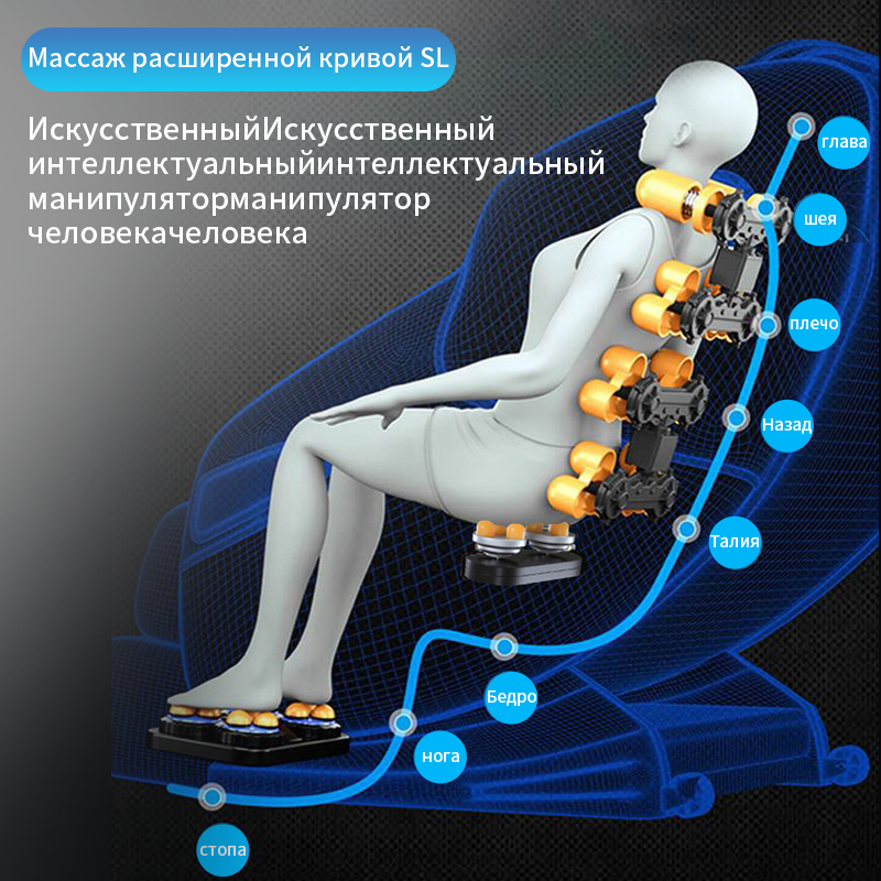 섬네일: Jinkairui Luxury Zero-Gravity Intelligent Full-body Electric Massage Chair Blue