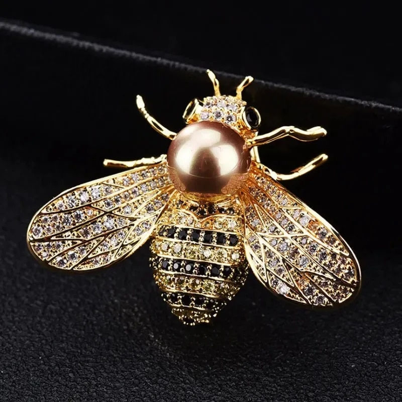 Thumbnail: Fashion Pearl Maple Leaf Rhinestone Brooches For Women Elegant Metal Fixed Clot