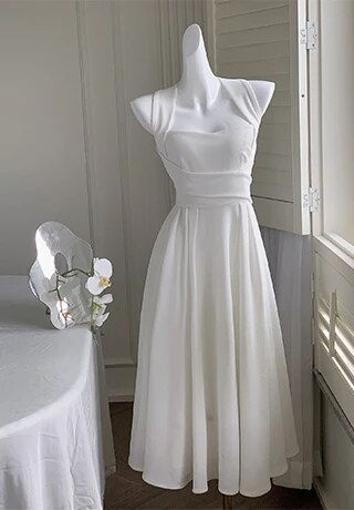 Thumbnail: Korean Elegant Midi Dresses for Women 2023 Summer New Evening Party Fashion Sli