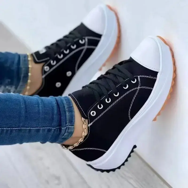 Miniaturbild: Women's New Casual Single Shoes for Women 2024 Autumn Summer Round Head Canvas 