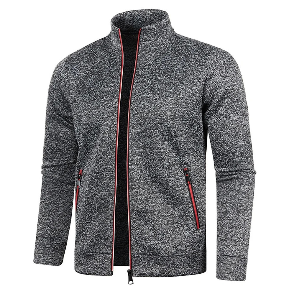 Thumbnail: Men Zipper Jackets Standing Collar Sweatshirt Outdoor Streetwear Casual Coat Lo