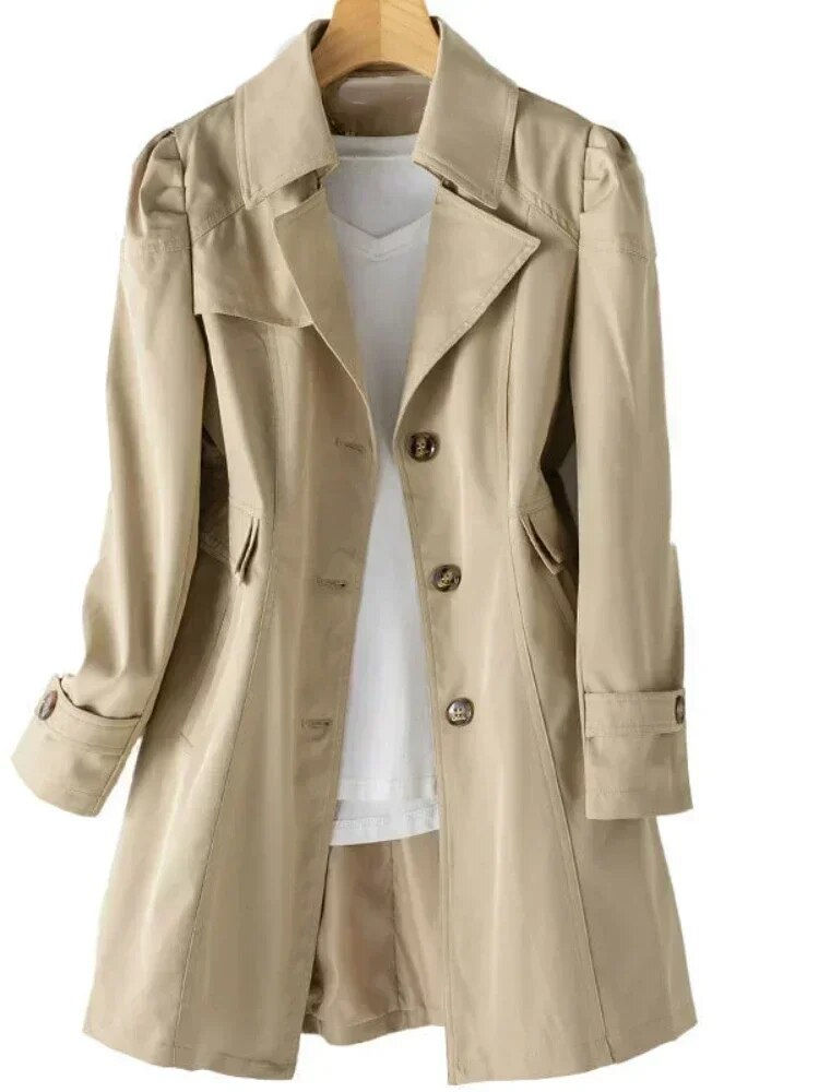 Miniaturebillede: New Fashion Casual Windbreaker Korean Version of The Long Windbreaker Top Ladie