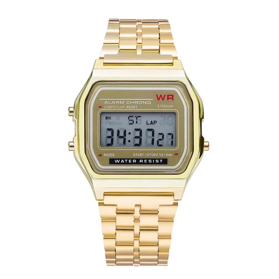 Thumbnail: LED Steel Belt Rose Gold Silver Watches Men Women Electronic Digital Display Re