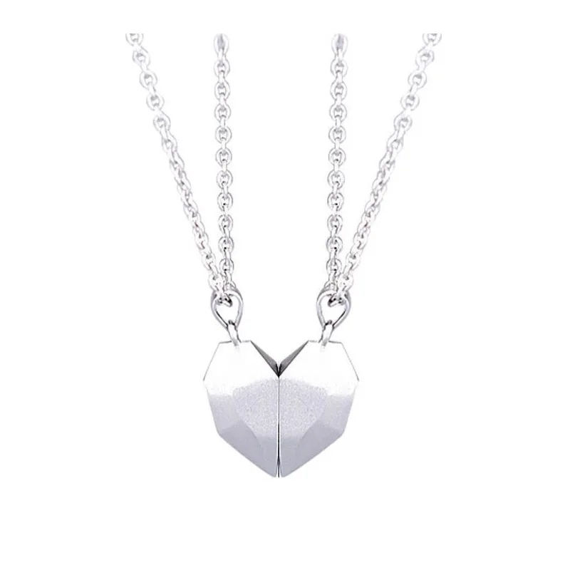 Thumbnail: Good Simple Quality Couple Pendant Necklace Electrocardiogram,Magnetic Heart,Pe