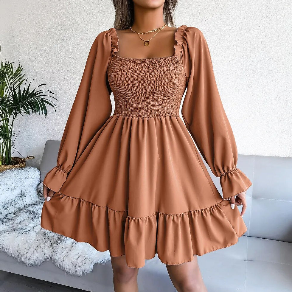 Thumbnail: Off Shoulder Ruffle Short Mini Dress Women Summer Fashion A Line Sundress Robe