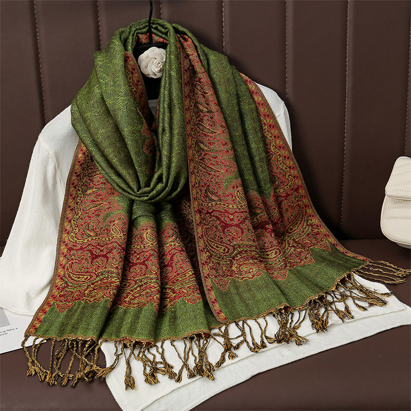 Thumbnail: Luxury Brand Autumn Cashmere Pashmina Shawl Lady Wrap Warm Winter Scarves Desig