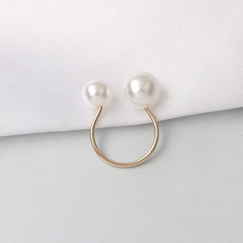 Miniatura: G293 Fashion Mujer Anneau Anel Simulated Pearl Adjustable Open Rings for Women