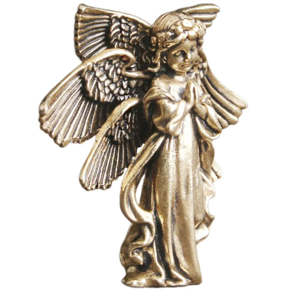 Brass Craft Angel Figurine Angel Statue Sculpture Small Cupid-shape Decoration