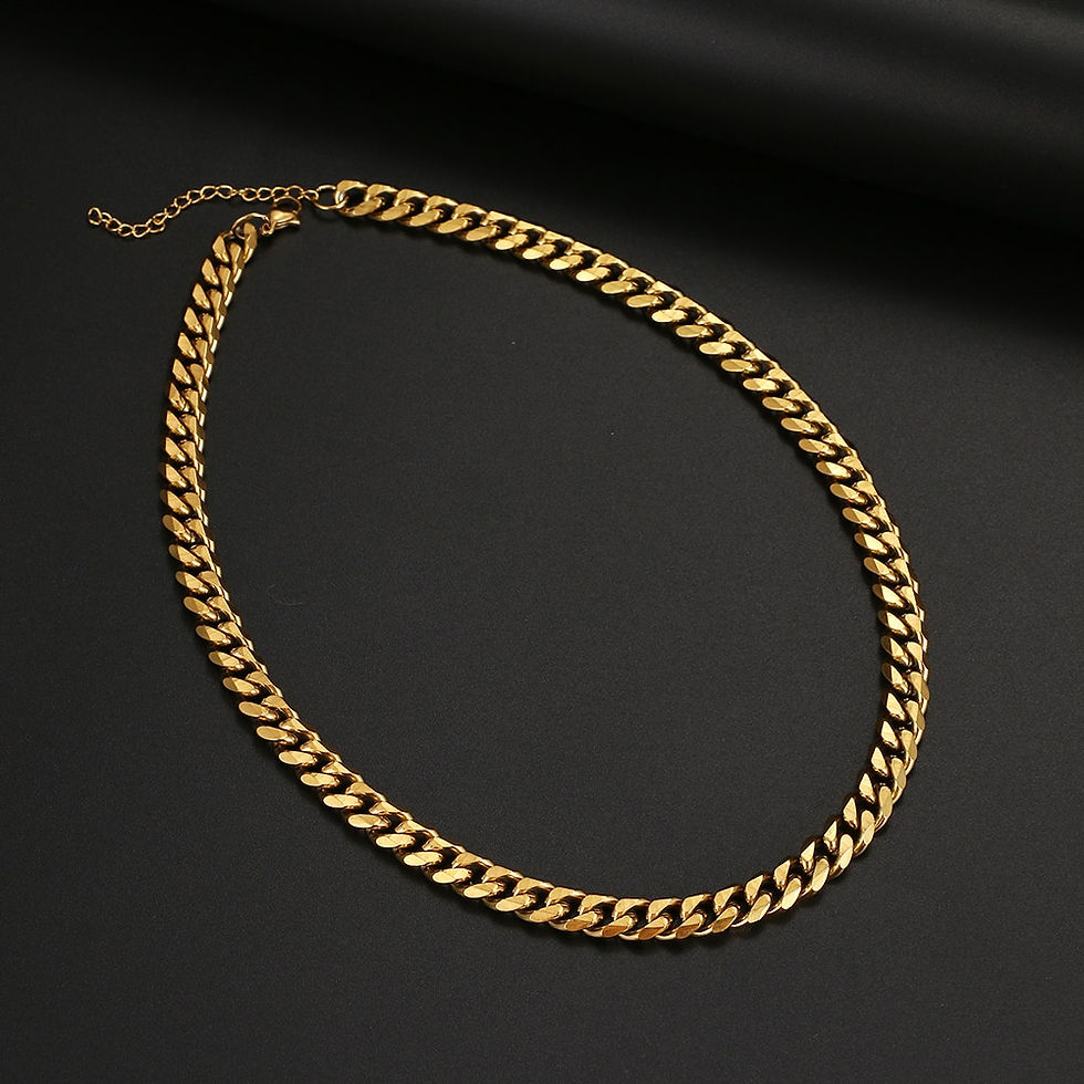 Miniatura: Basic Punk Stainless Steel Necklace For Men Women Cuban Link Chain Chokers Mini