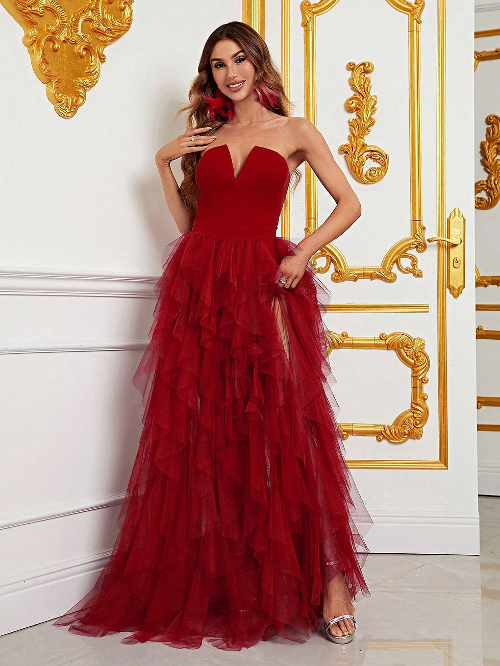 Miniatyrbilde: Mesh Hem Tube Formal Dress