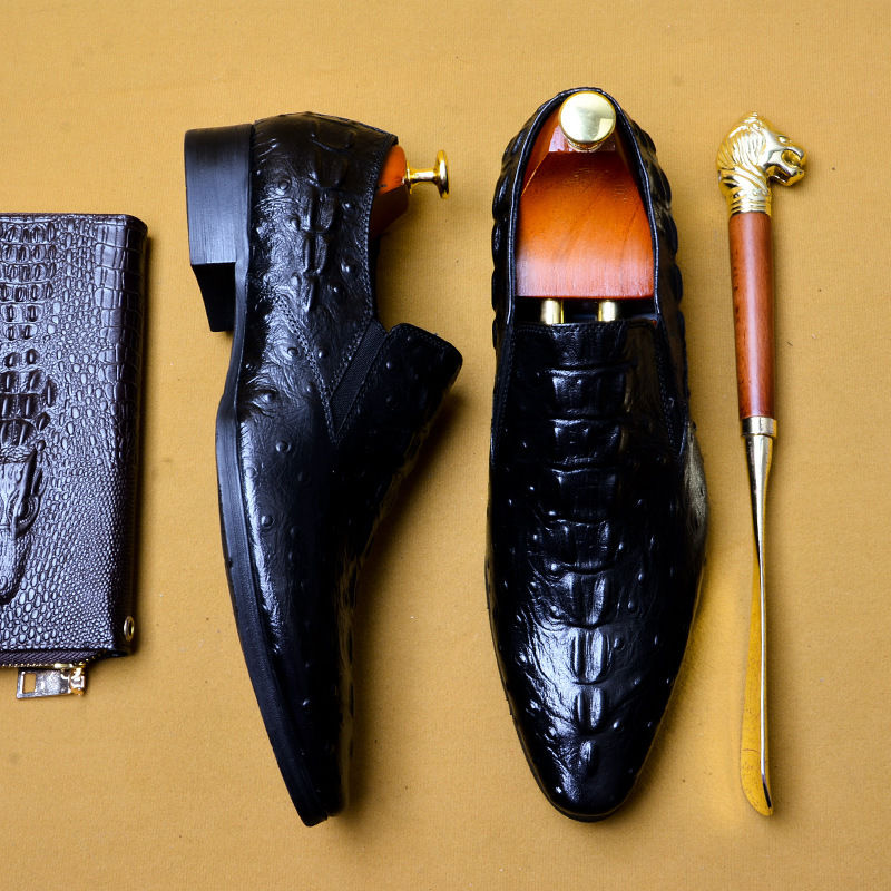 Miniatura: Phenkang Genuine Leather Black Mens Shoes Oxford Office Shoes For Men Luxury Dr