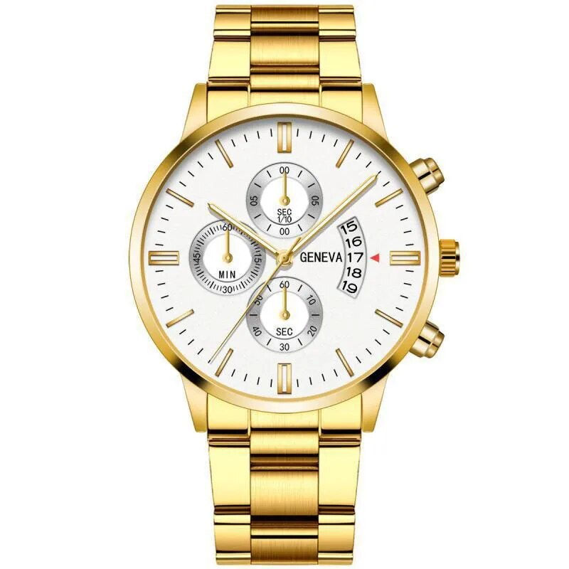 ภาพขนาดย่อ: New Geneva Leisure Business Men's Watch Fashion Three Eyes Military Quartz Watc