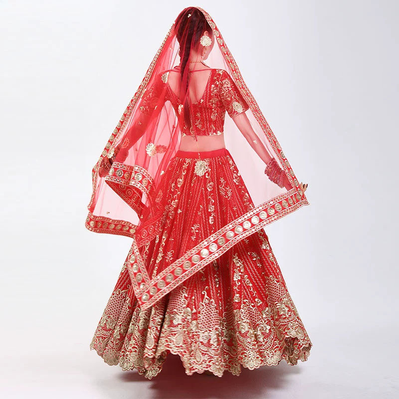 Thumbnail: Indian Sari Scarf Mesh Embroidery Ethnic India Pakistan Clothing Silk Headscarf