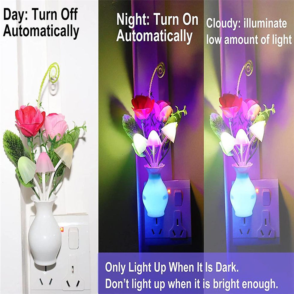 Thumbnail: LED Lilac Night Light Lamp Colorful Rose Mushroom Lamp Romantic Lilac Night Lig