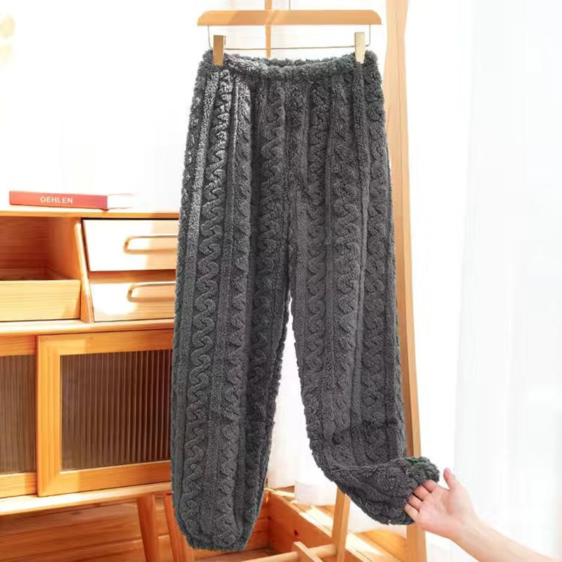 Thumbnail: Autumn Women Solid Warm 2 Piece Sets Thicken Velvet Ribbed Fleece Set Pullover 