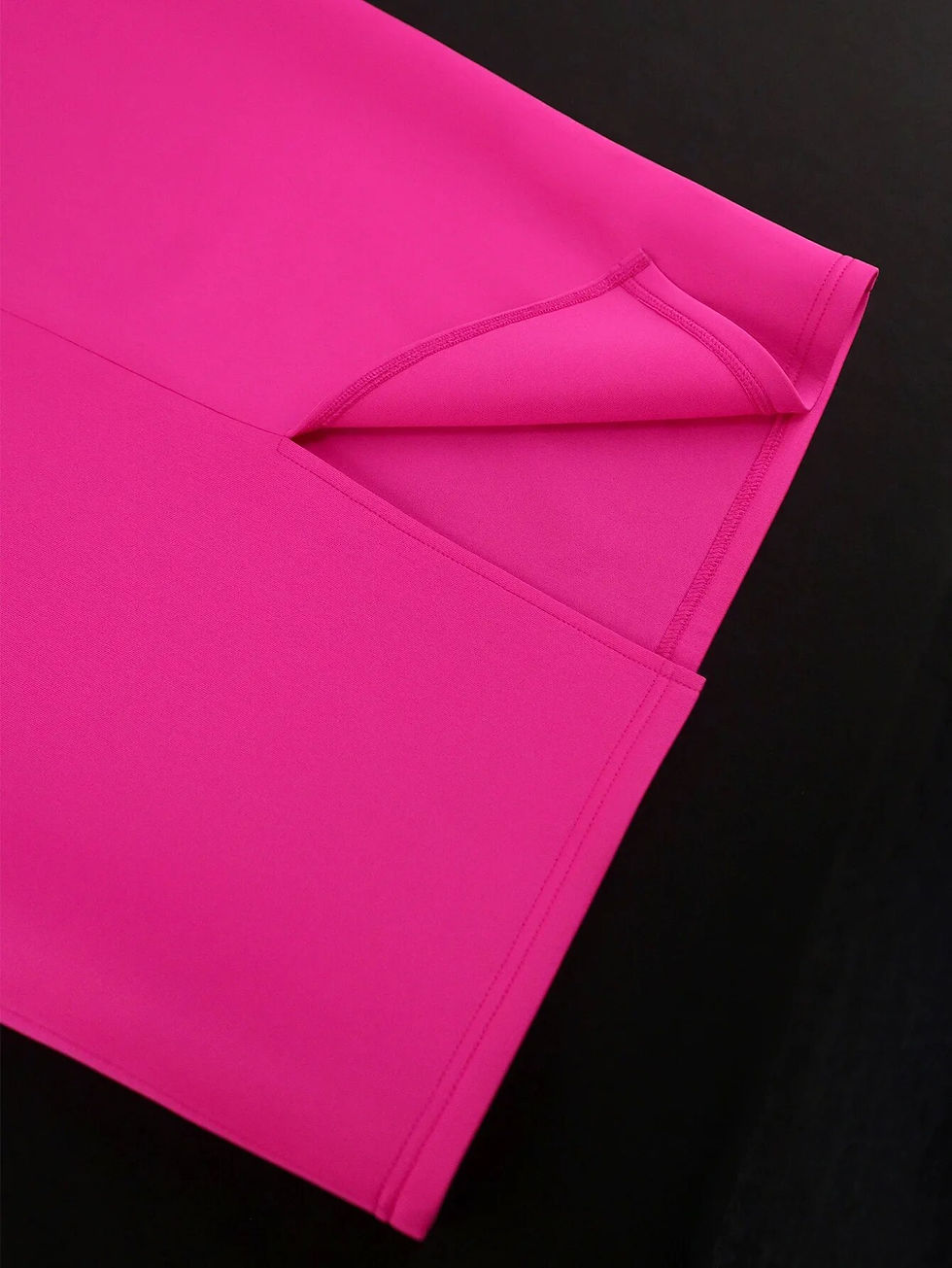 Thumbnail: AOMEI Plus Size Birthday Party Dress For Women Fuchsia Ruffle Irregular Neck Lo