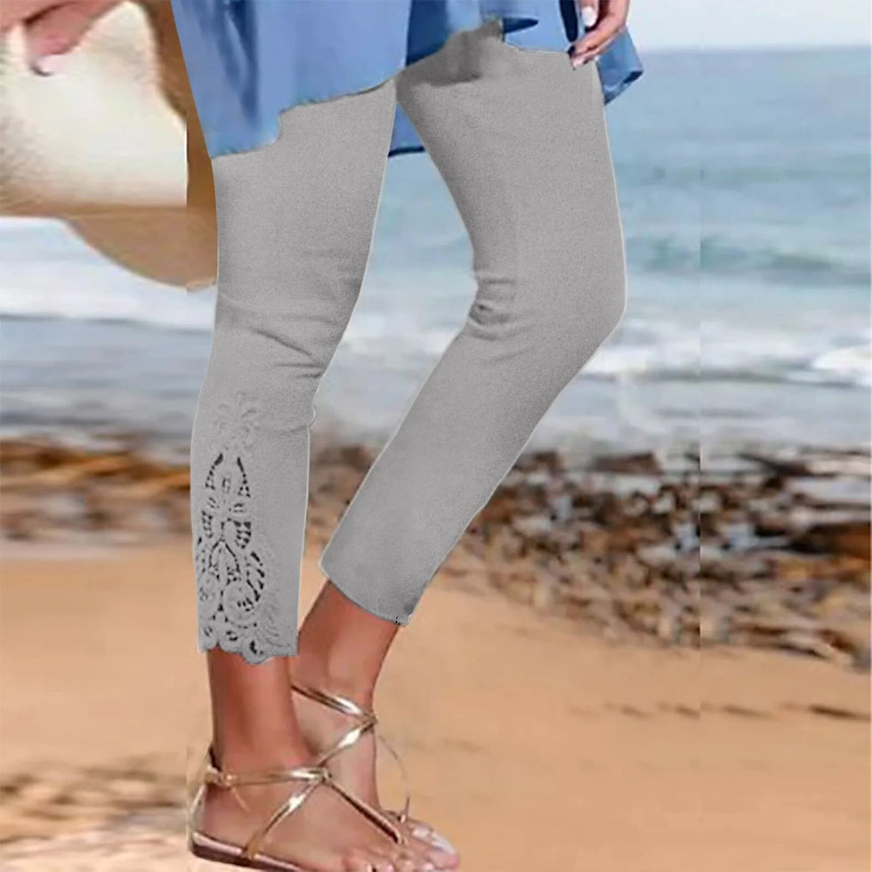 Thumbnail: Cropped pants Leggings for Women Long Pants Lace High Waisted Slim Stretchy Ver
