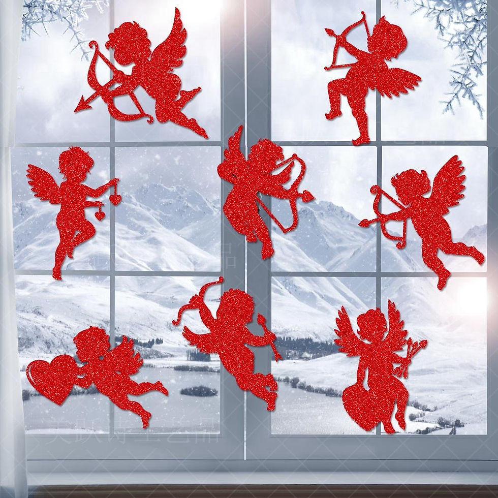 Thumbnail: Love God Cupid Theme Valentine's Day Decorative Window Sticker Lovers Celebrate