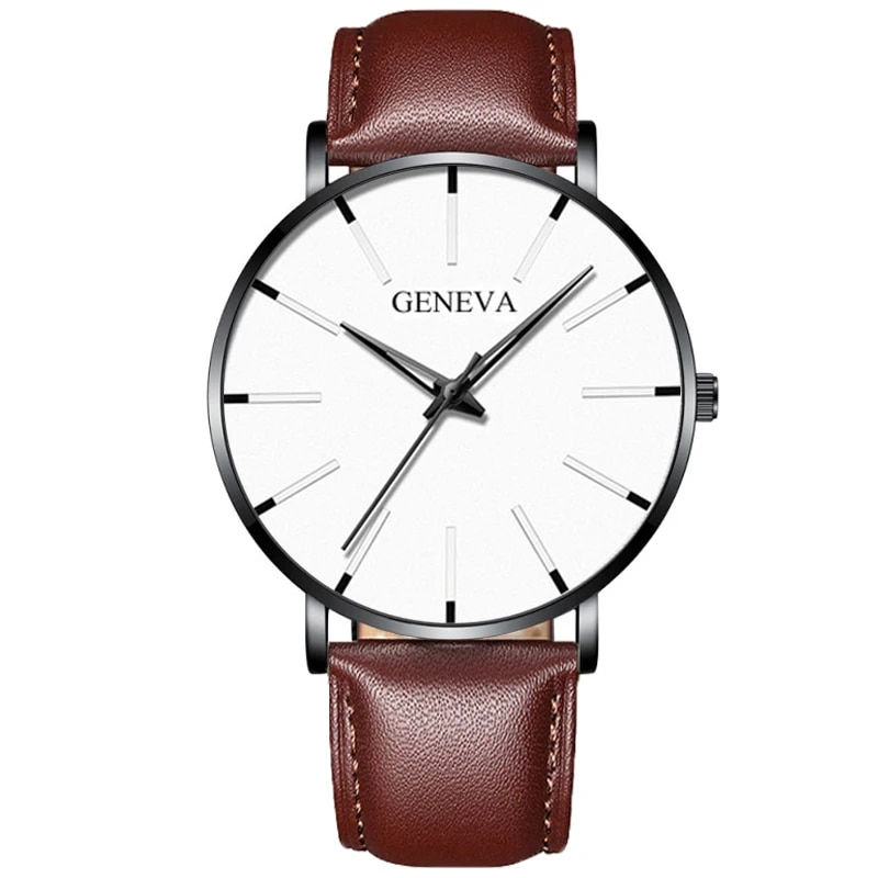 Thumbnail: 2024 Geneva Minimalist Watch Men Ultra Thin Blue Stainless Steel Mesh Belt Watc