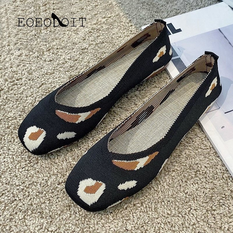 Thumbnail: Plus Size 42 Women Casual Ballet Flats Shoes Square Toe Slip On Flat Heel Anti