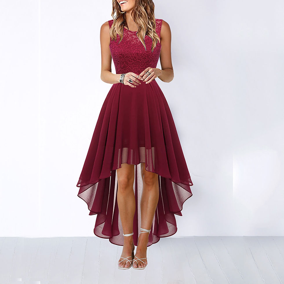 Thumbnail: Lady Evening Gowns Dress Plus Size Formal Occas Lace Sleeveless Dress Elegant S